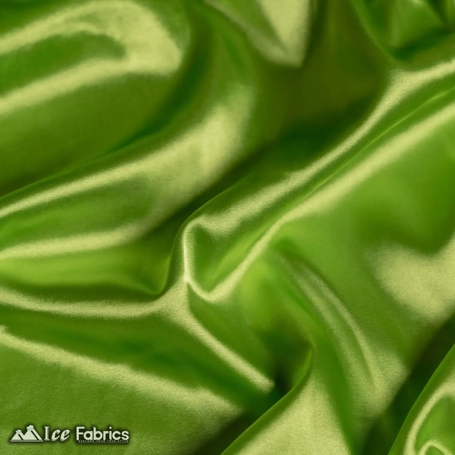 New Shiny Lime Green Charmeuse Stretch Satin Fabric