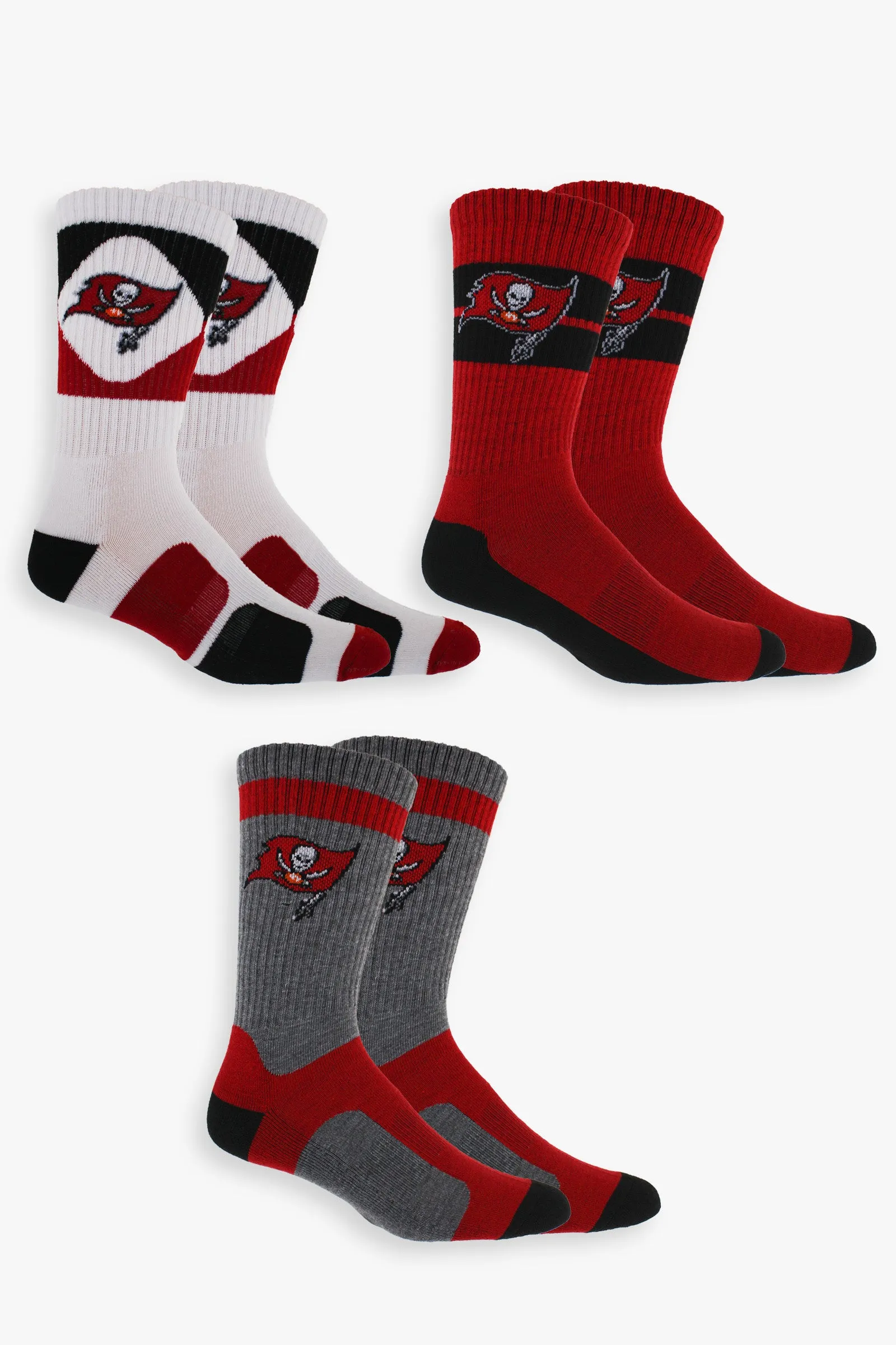 NFL Men's 3-Pack Sport Crew Fan Socks