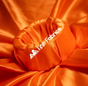 Orange Shiny Bridal Satin Fabric