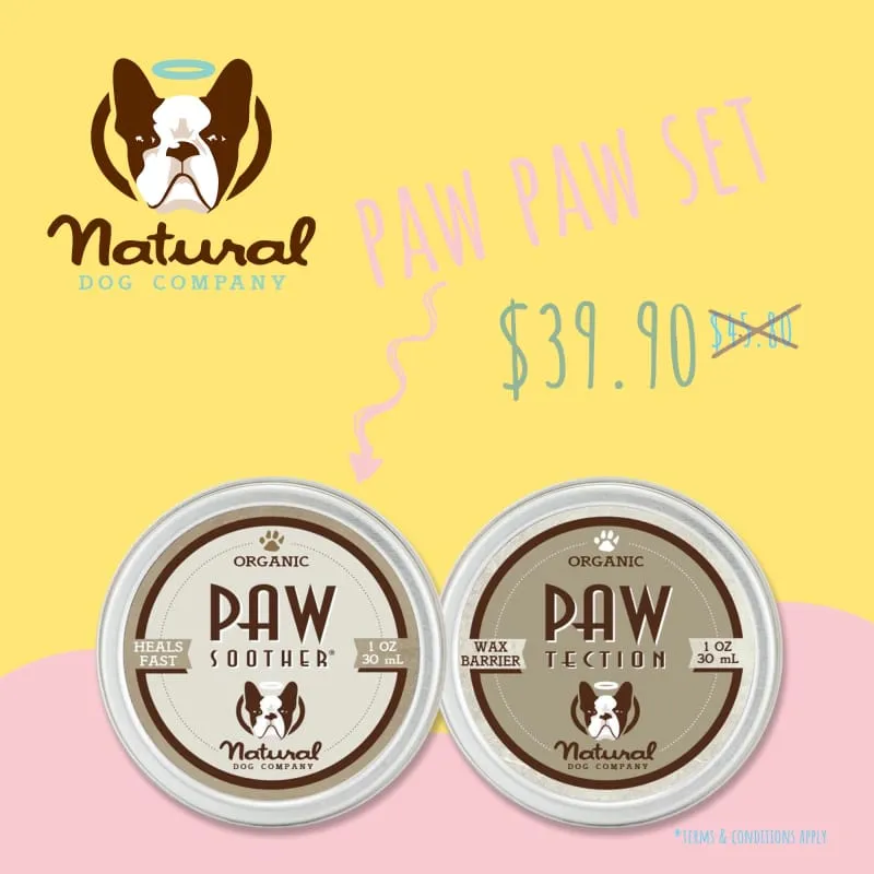 [PAW SET BUNDLE AT $39.90] Natural Dog Company Pawtection Organic Healing Balm (3 sizes)