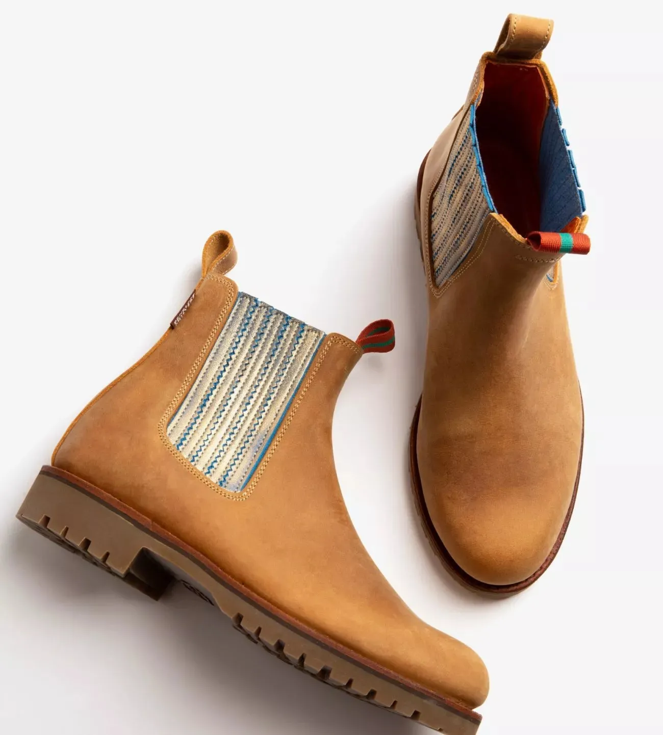 PENELOPE CHILVERS Oscar Chelsea Boots - Leather - Biscuit/Sky