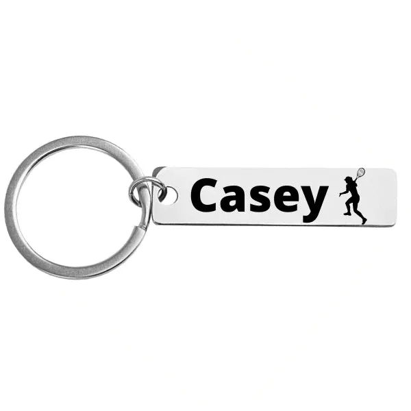 Personalized Engraved Tennis Keychain - Pick Style