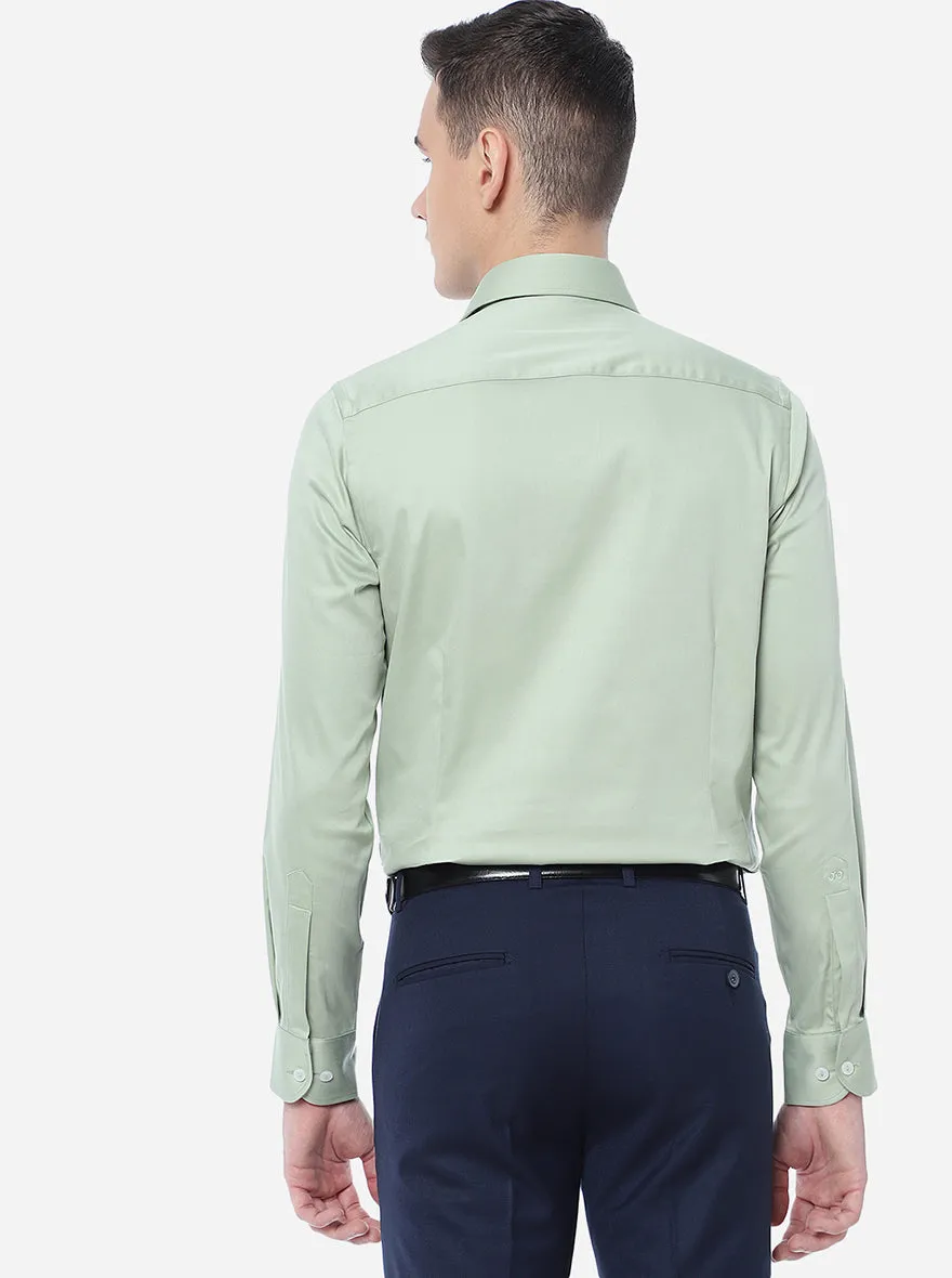 Pista Green Solid Slim Fit Party Wear Shirt | Wyre