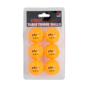 PIVOT Table Tennis balls 3 STAR 6 PACK BALLS - ORANGE