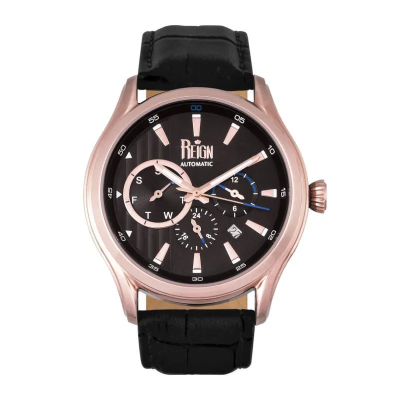 Reign Gustaf Automatic Leather-Band Watch