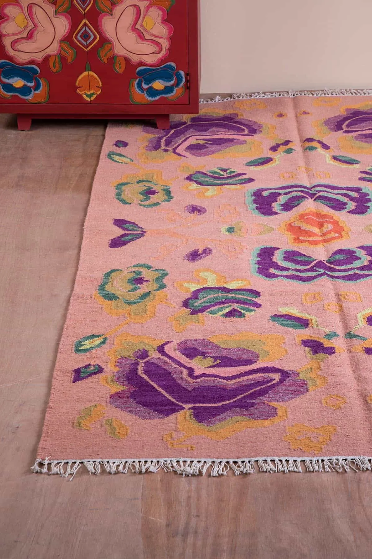 Rose Bagh Woven Rug (Pink Blush)