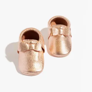 Rose Gold Bow Baby Shoe