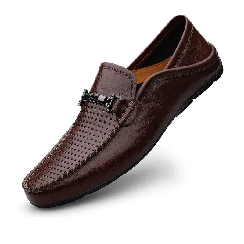 Size 35-49 Luxury Men Loafers Soft Moccasins Summer Shoes High Quality Mens Shoes Casual Genuine Leather Driving Flats