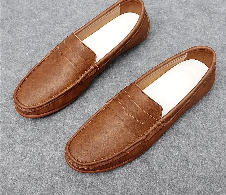 Soft Moccasins Breathable Comfortable High Quality Microfiber Leather Loafers Men Driving Shoes For Men Big Size 47