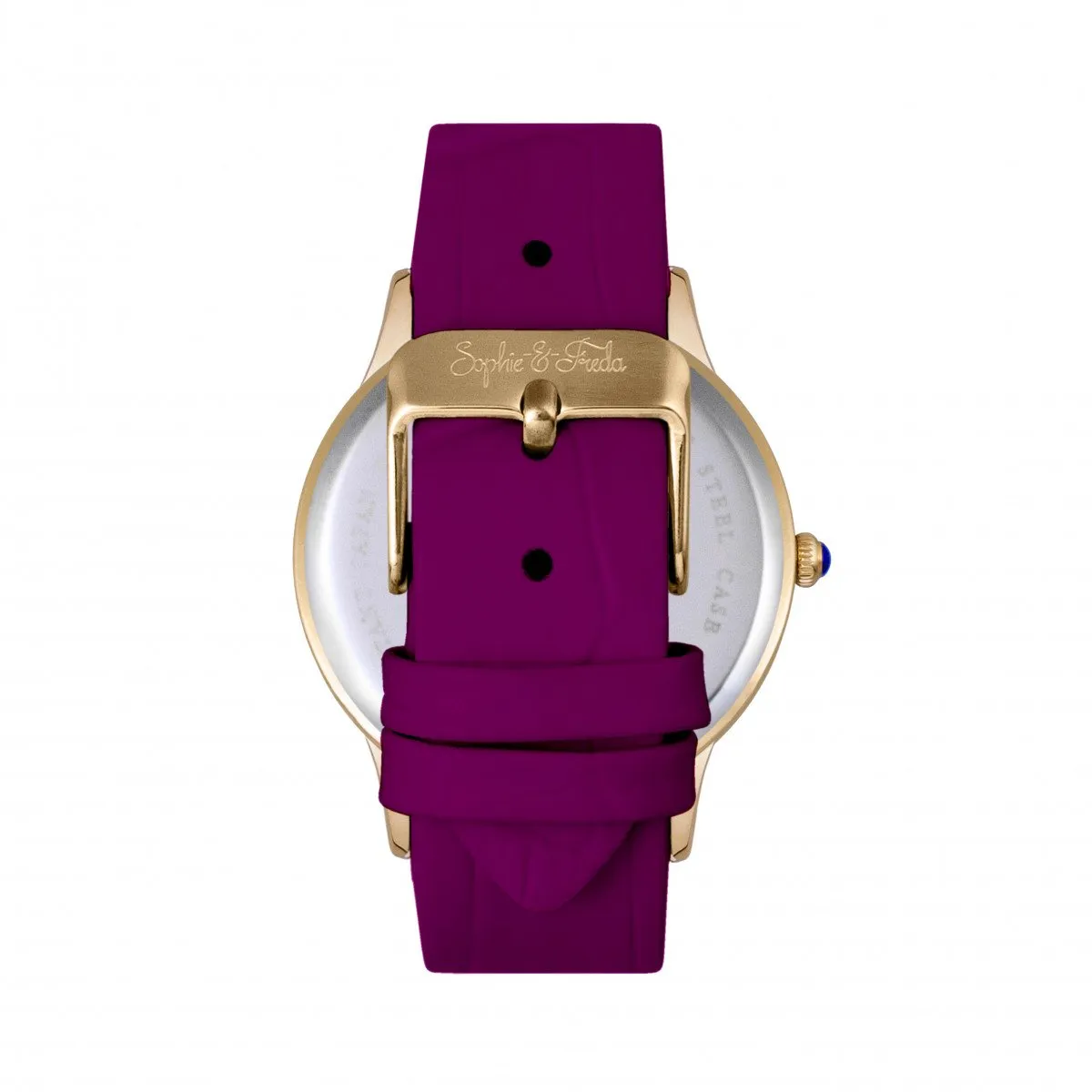 Sophie & Freda Sonoma Leather-Band Watch w/Swarovski Crystals