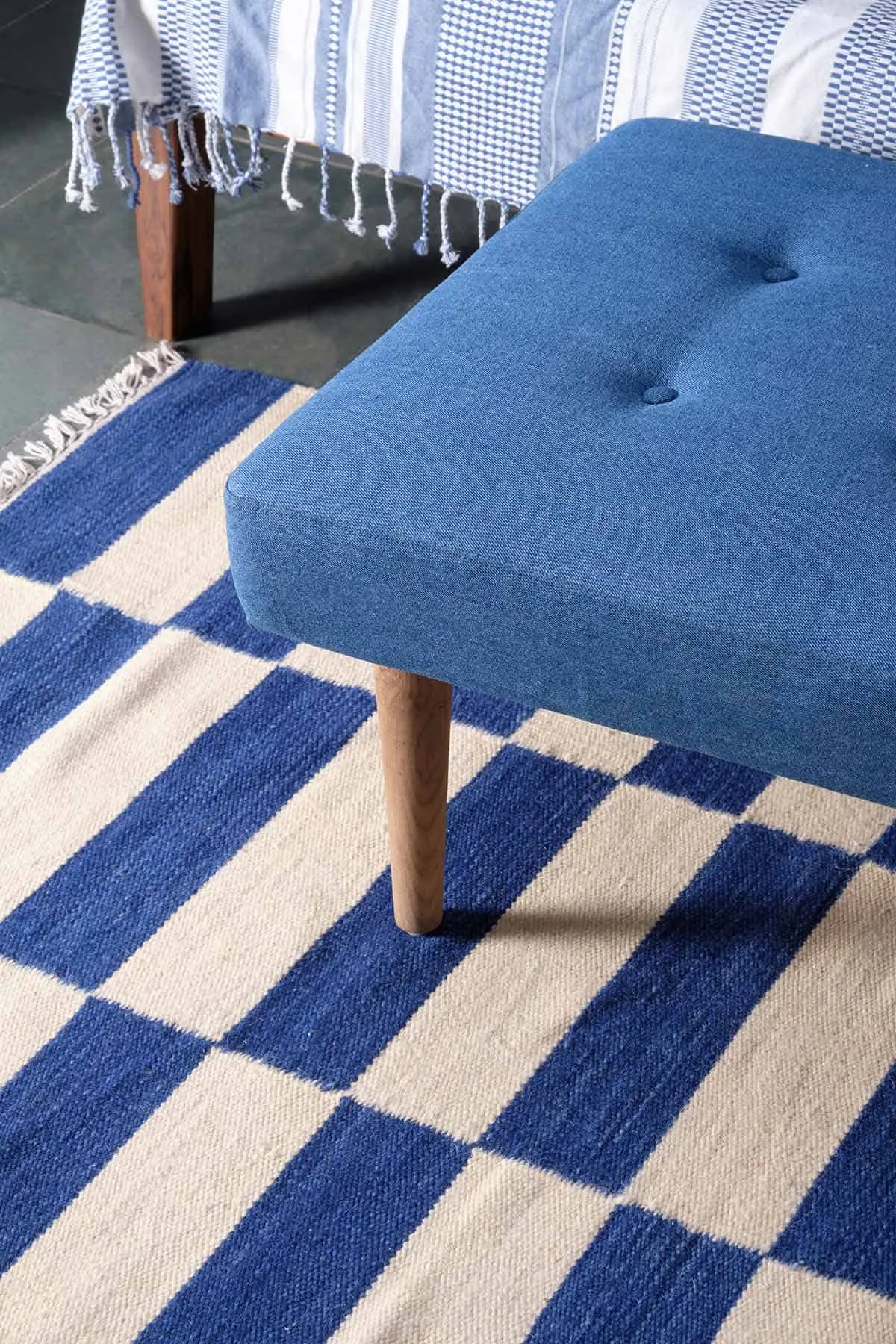 Stripes Woven Rug (Indigo)