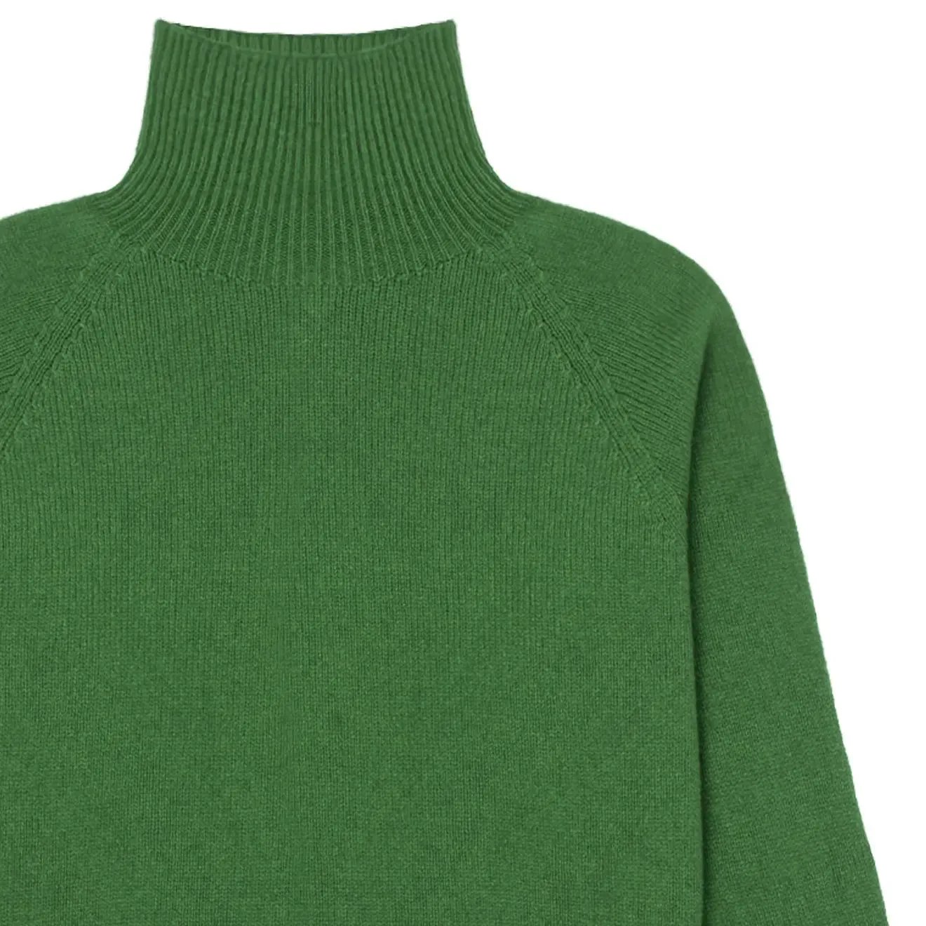 Sunspel Womens Lambswool Funnel Neck Jumper Bright Green