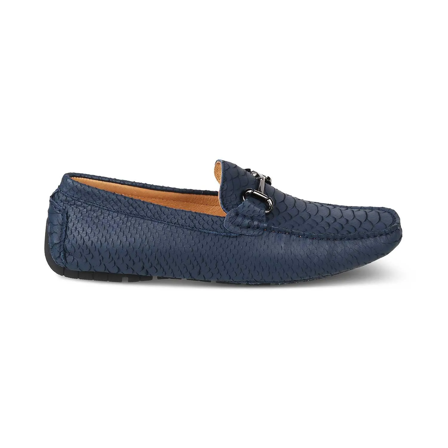 The Billion Blue Men's Leather Driving Loafers Tresmode