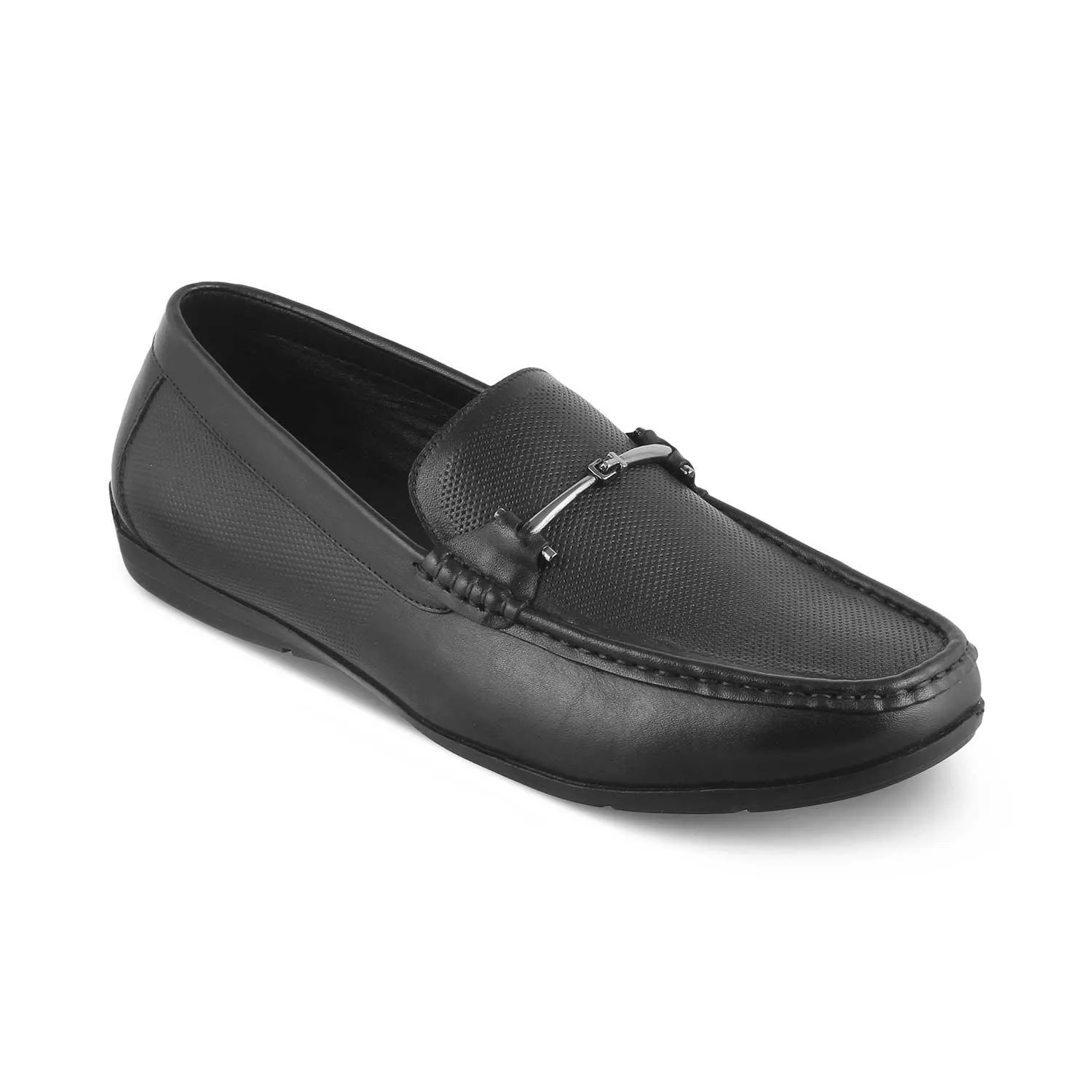 The Nimbia Black Men's Leather Loafers Tresmode