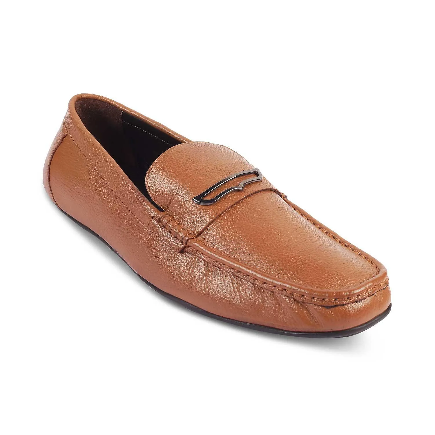 The Odry Tan Men's Leather Driving Loafers Tresmode