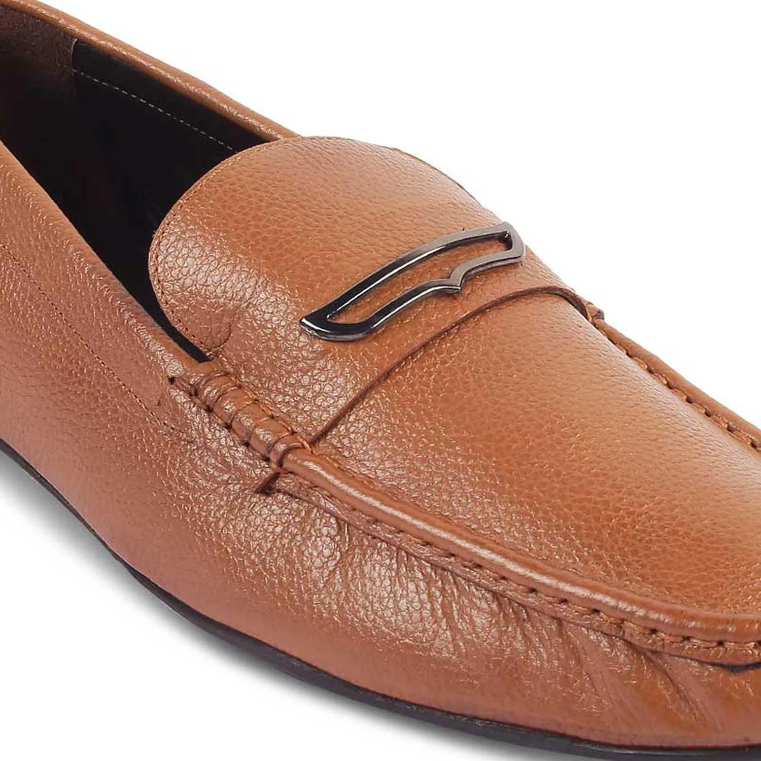 The Odry Tan Men's Leather Driving Loafers Tresmode