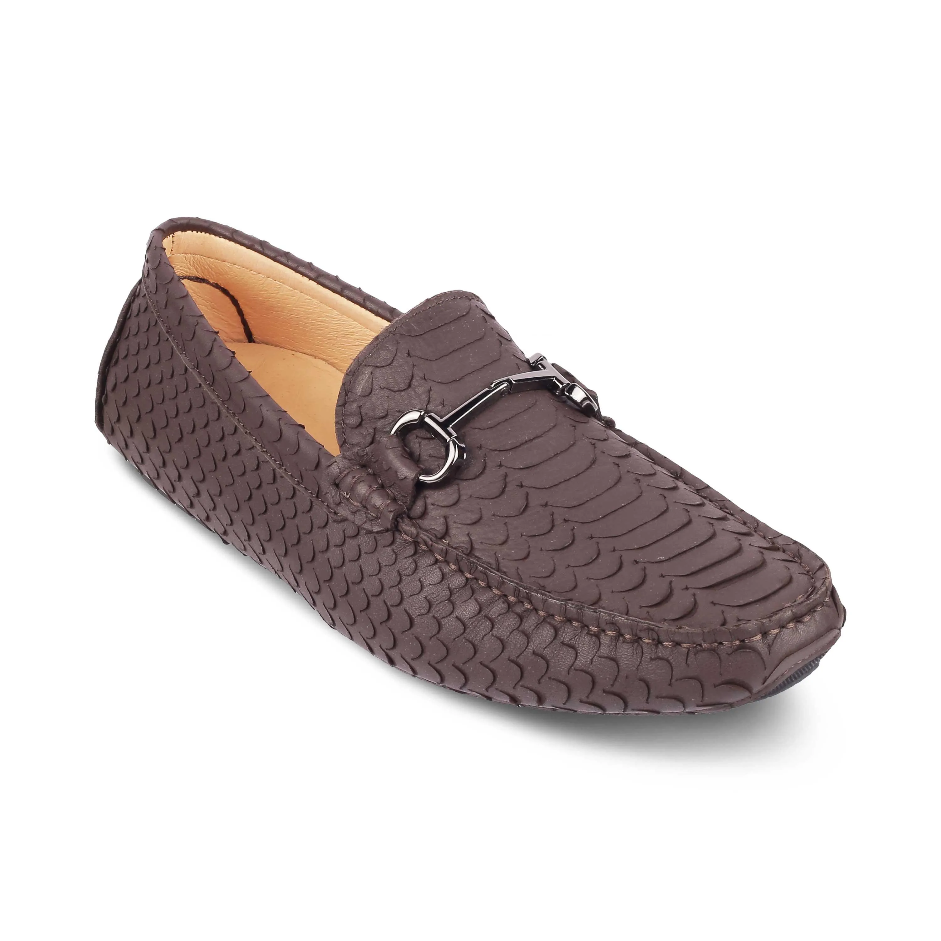 Tresmode Sofi Brown Men's Leather Driving Loafers