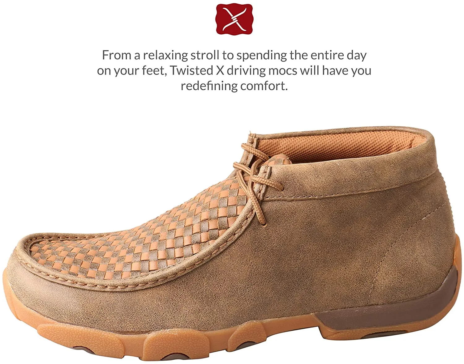 Twisted X Men's Chukka Driving Moc, Copper, 9.5W