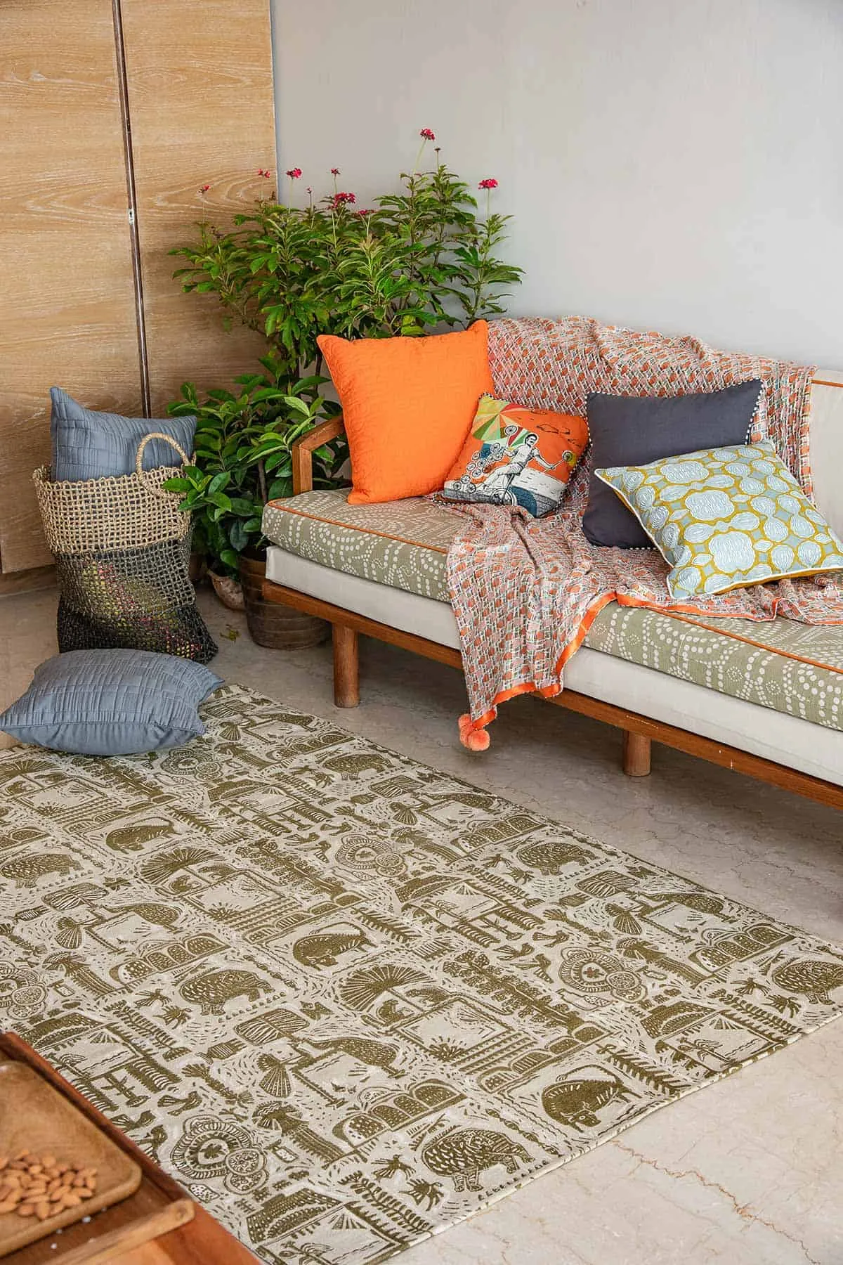 Udanti Printed Rug (Beige And Khaki)