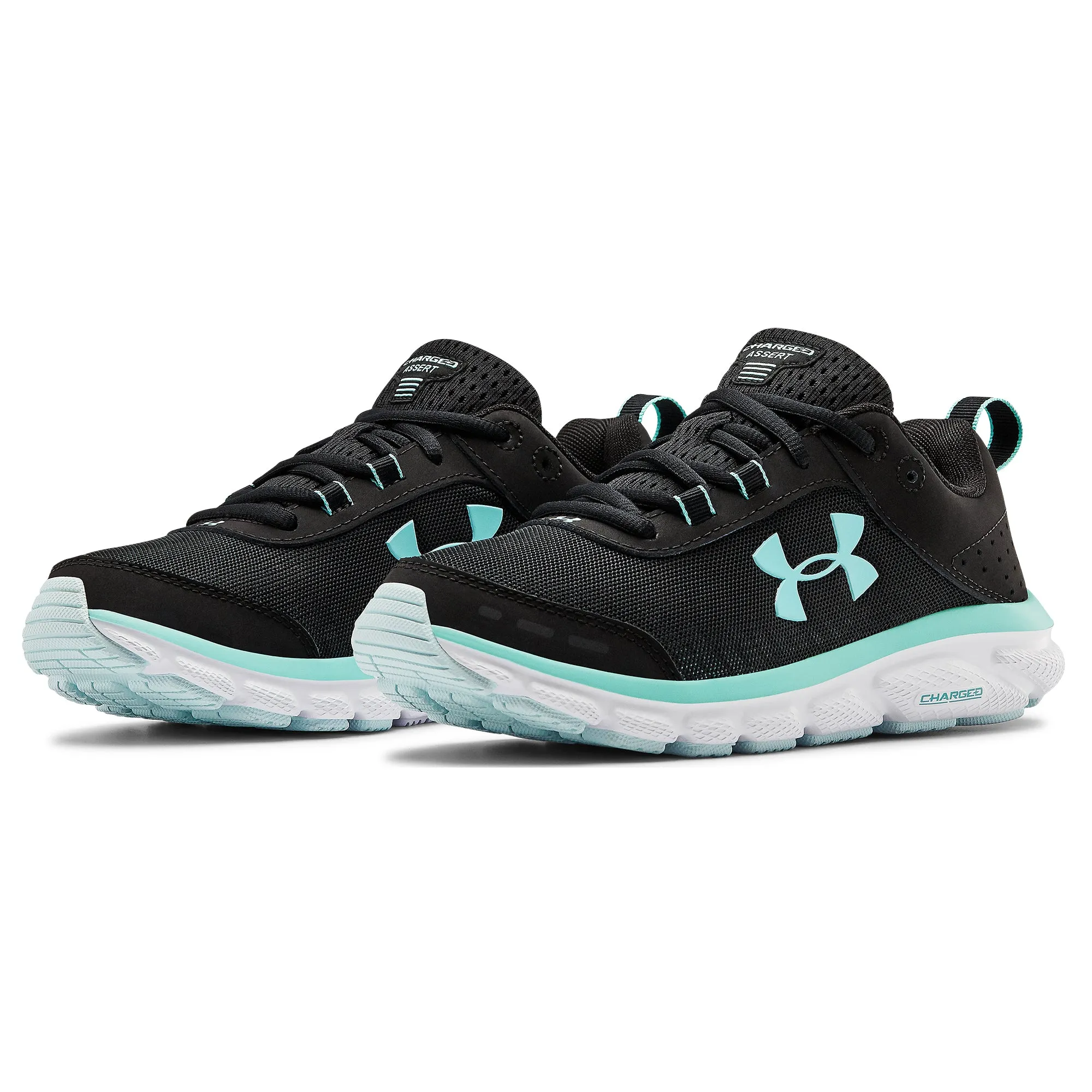 Under Armour Charged Assert 8 Black-Aqua Womens Running Shoes