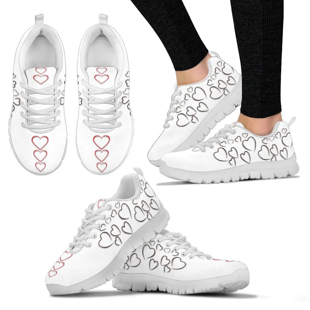 Valentine's Day Special Heart Print Running Shoes For Women