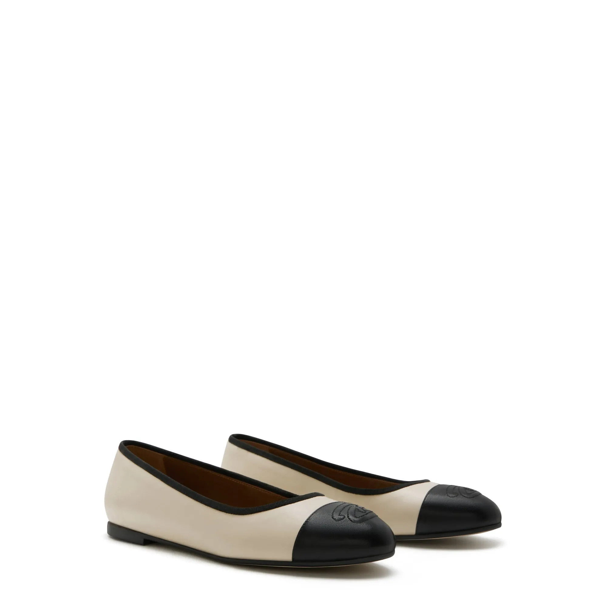 Vendôme Ynes cream calfskin leather ballerinas