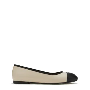 Vendôme Ynes cream calfskin leather ballerinas