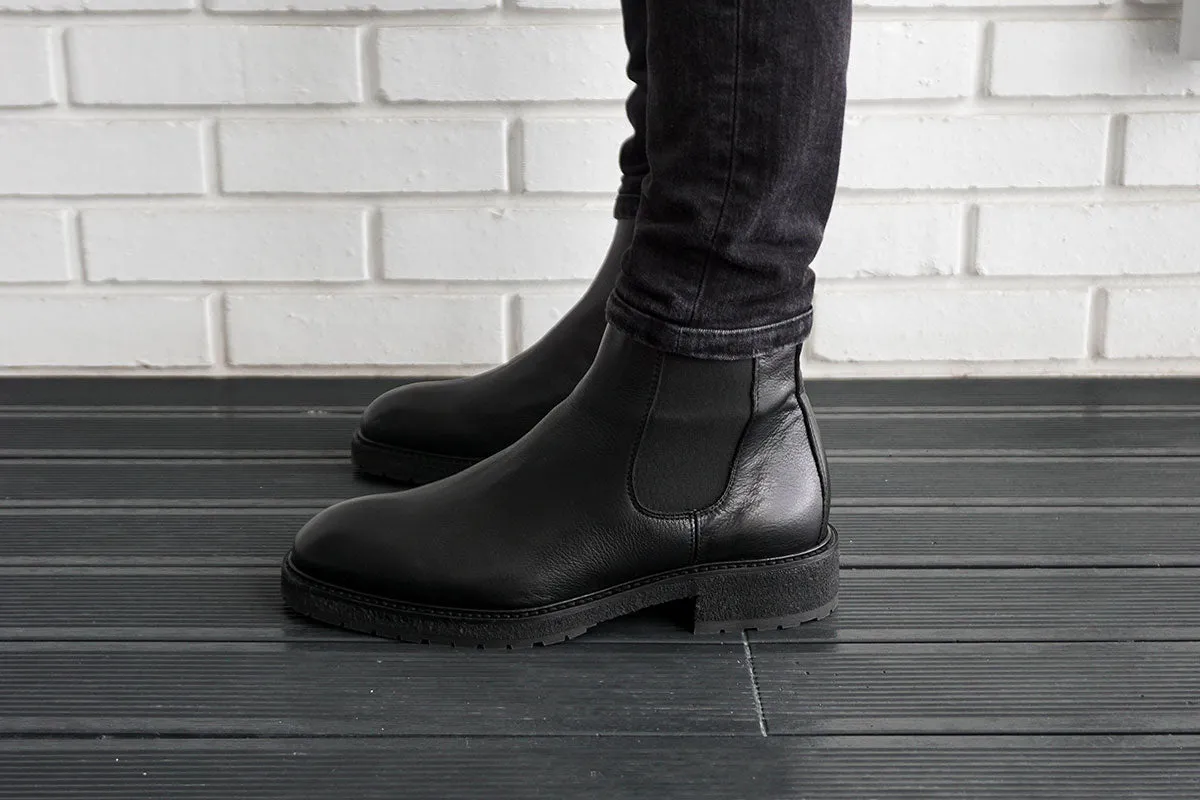 Winter Chelsea Boots - Black Leather