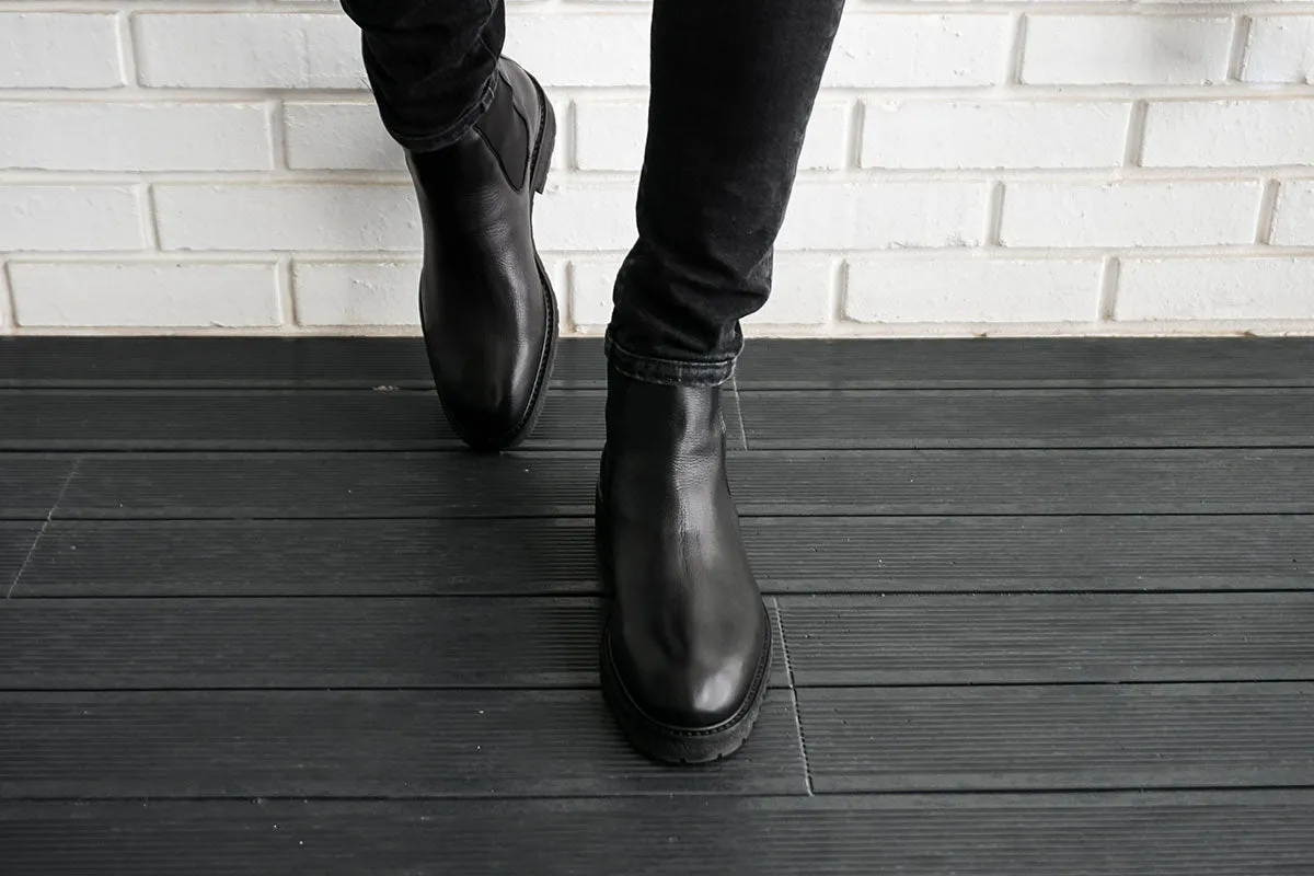 Winter Chelsea Boots - Black Leather