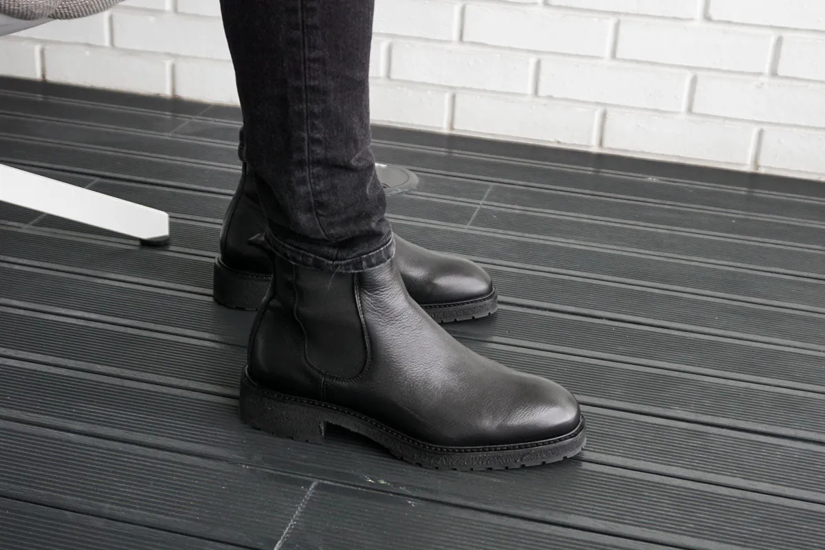 Winter Chelsea Boots - Black Leather