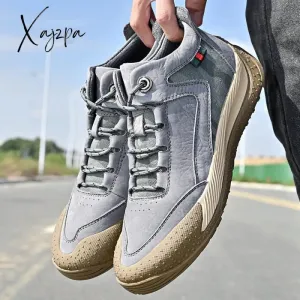 Xajzpa - Autumn Men Ankle Boots Plus Size 47 Male Dress Boots Pointed Toe Casual Leather Shoes High Quality Men Chelsea Boots Cowboy