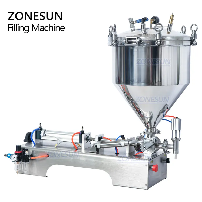 ZONESUN ZS-GTP1 Pressurized Hand Sanitizer Honey Pepper Sauce Cosmetics Gel Lotion Cream Paste Filling Machine