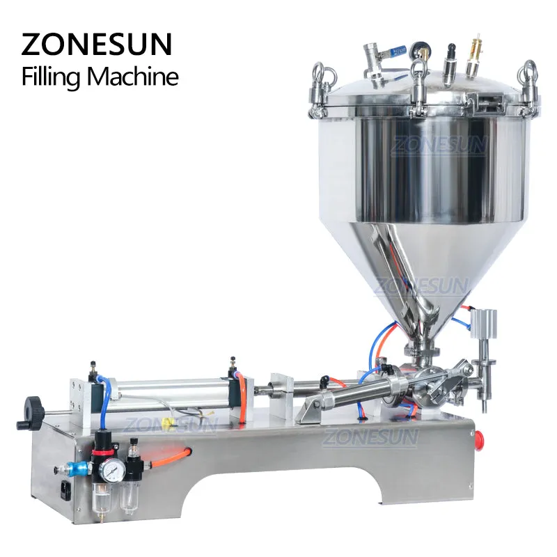 ZONESUN ZS-GTP1 Pressurized Hand Sanitizer Honey Pepper Sauce Cosmetics Gel Lotion Cream Paste Filling Machine