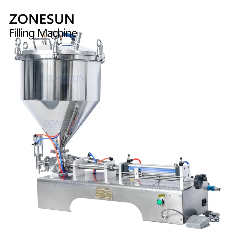 ZONESUN ZS-GTP1 Pressurized Hand Sanitizer Honey Pepper Sauce Cosmetics Gel Lotion Cream Paste Filling Machine