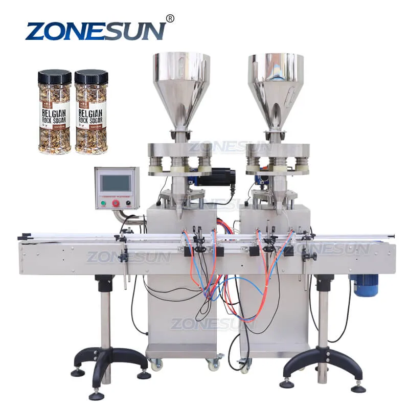 ZS-KL01 Automatic Double Heads Volumetric Cup Particle Granule Grain Bottle Filling Packaging Machine