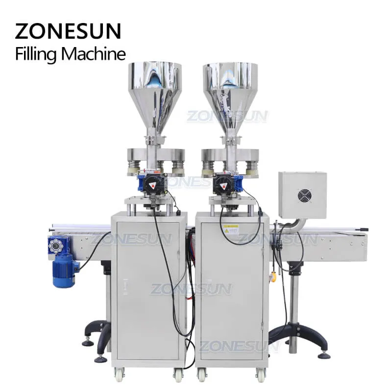 ZS-KL01 Automatic Double Heads Volumetric Cup Particle Granule Grain Bottle Filling Packaging Machine