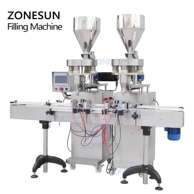 ZS-KL01 Automatic Double Heads Volumetric Cup Particle Granule Grain Bottle Filling Packaging Machine